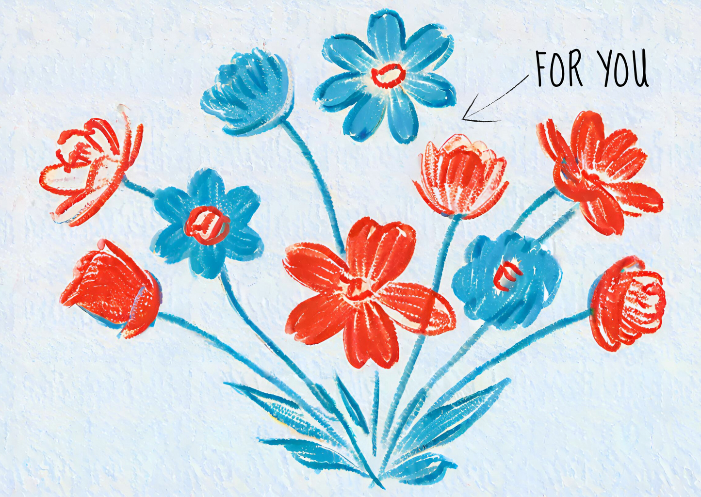 FLOWERS FOR YOU POSTCARD (BLUE)