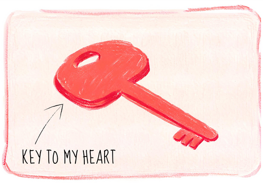 KEY TO MY HEART POSTCARD